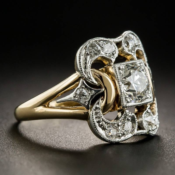 Klassieke Gouden Ring met Vintage Zirconia