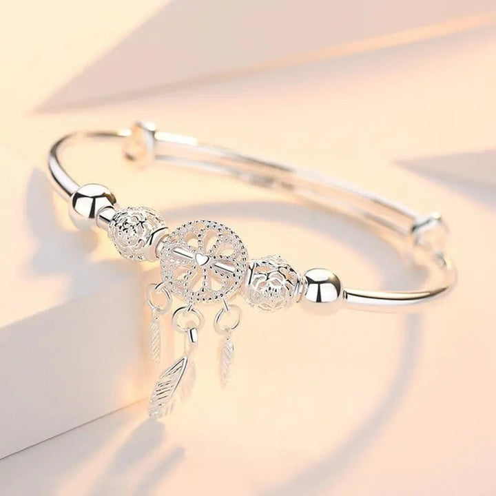 Zilveren armband met dromenvangerhanger